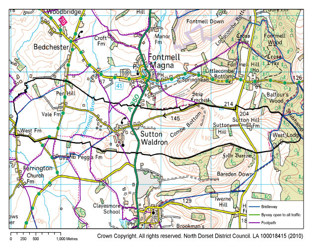 Sutton Waldron Parish Boundary Map